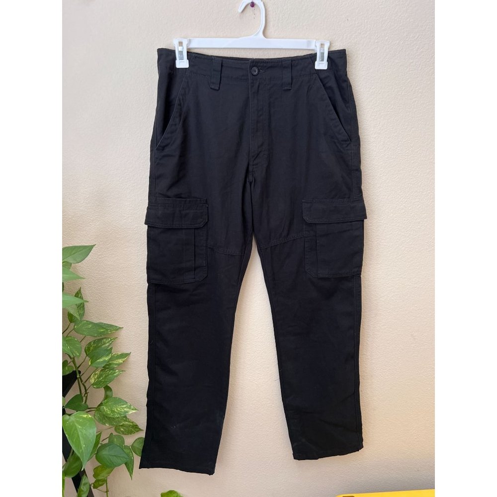 Black Wrangler Cargo Pants Wide Leg 32x34